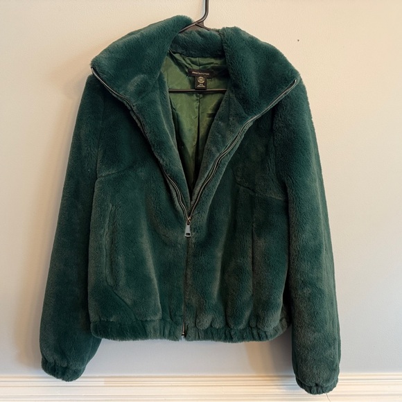 Urban Outfitters Jackets & Blazers - Urban Outfitters Green Teddy Jacket Cozy Faux Fur NWOT